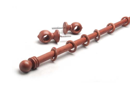 BARRAL DE MADERA LISO COLOR CEDRO DE 22MM.X140CM. S/A EN KIT