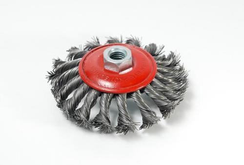 ACC.ROLLS CEPILLO CÓNICO DE ACERO TRENZADO 100MM.P/AMOLAD.ANG.(6203)