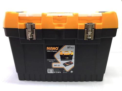 CAJA PLÁSTICA P/HERRAMIENTAS MANO C/BAND. Y GAV. CIERRE METAL 22 ALTA