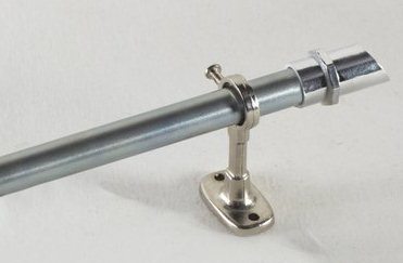 CAÑO DE METAL COLOR PLATA PARA CORTINAS DE 1/2 X 150CM. EN KIT