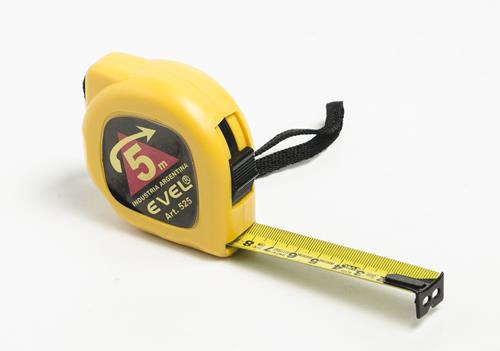 CINTA MÉTRICA EVEL ART.525 DE 5M. CON ENGANCHE Y FRENO (FLEJE DE 22 MM.)