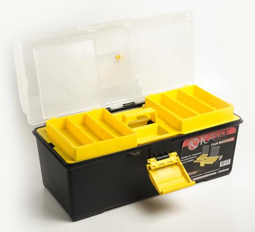 CAJA PLÁSTICA P/PESCA TAPA ALTA C/BANDEJA Y GAVETEROS 17