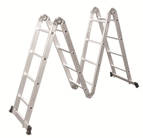 ESCALERA ANDAMIO DE ALUMINIO 4 TRAMOS EXTENDIDA 3,70 M. (150 KG.) C/CHAPON