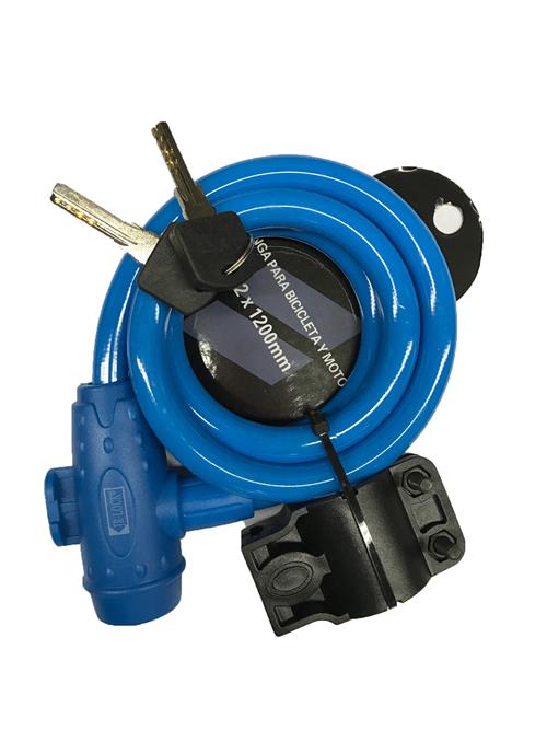 ESLINGA JR-LOCK PARA BICI/MOTO 12 X 1200 MM. LL.MULTIPUNTO COLORES VS. (O.CHINA)