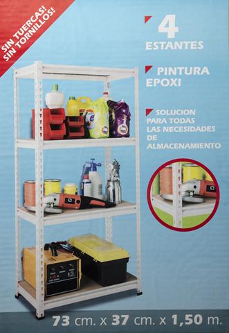 ESTANTERÍA MODULAR MEGA RACK 5 ESTANTES (73X37X180 CM.) NEGRA