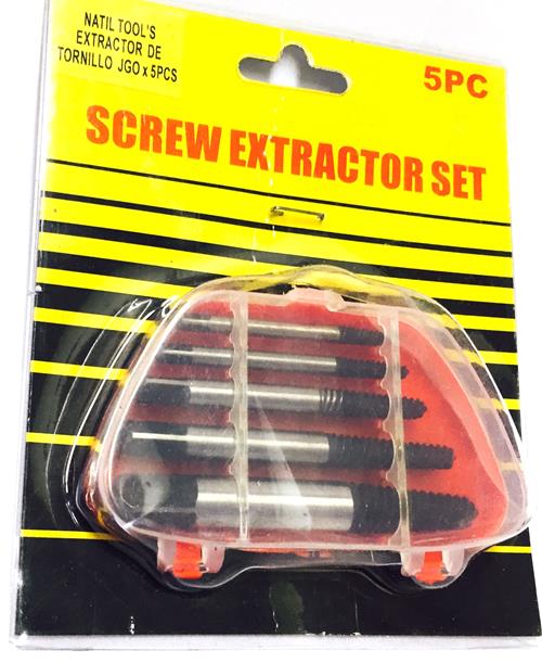 EXTRACTOR DE TORNILLOS, JUEGO X 5 PIEZAS (O. CHINA)