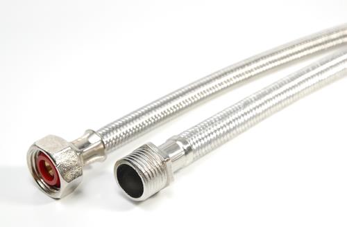 FLEXIBLE CON MALLA DE AC.INOX.BUJE GIRATORIO RAO DE 1/2X20CM.