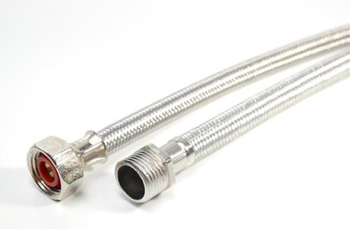 FLEXIBLE CON MALLA DE AC.INOX.BUJE GIRATORIO RAO DE 1/2X35CM.