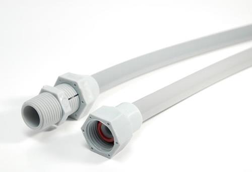 FLEXIBLE DE PVC GRIS REGULABLE DE 1/2 X 50 CM.