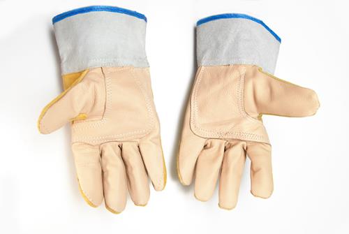 GUANTE DE CUERO COMBINADO PUÑO CORTO MODELO AMERICANO (EL PAR)