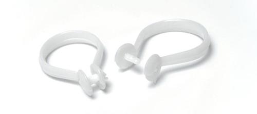 GANCHO PLÁSTICO A PRESIÓN PARA CORTINA DE BAÑO, BLANCO