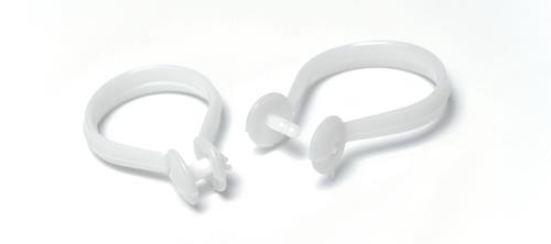 GANCHO PLÁSTICO A PRESIÓN PARA CORTINA DE BAÑO, BLANCO