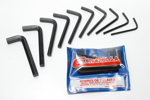 LLAVE ALLEN C.H. EN MILÍMETROS, JUEGO DE 9 PIEZAS