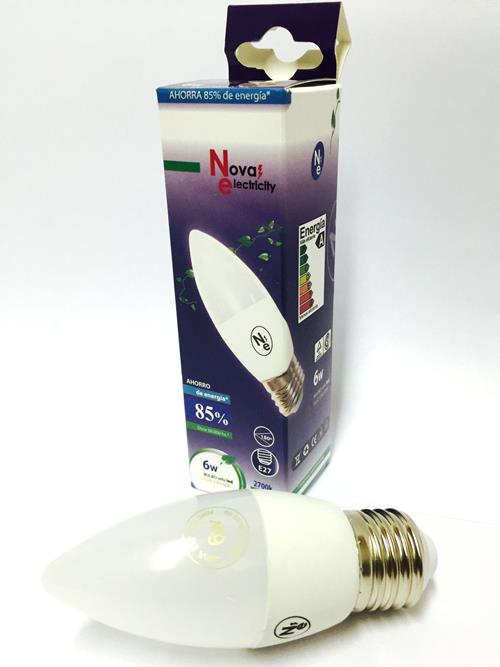 LAMPARA LED VELA 6 W. CALIDA E27