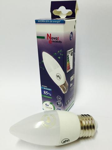 LAMPARA LED VELA MIGNON 6 W. FRIA E14