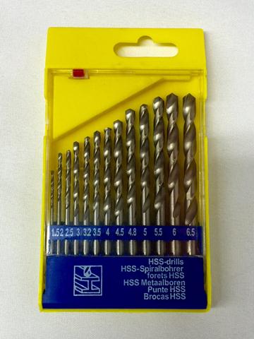 MECHA DE ACERO RÁPIDO EN JUEGO DE 13 PIEZAS (1.5 A 6.5 MM)