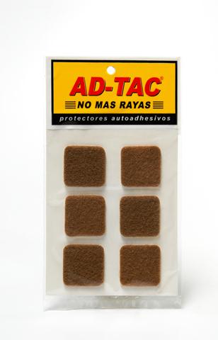 PROTECTOR DE FIELTRO AUTOADHESIVO AD-TAC CUADRADO DE 46 MM. (BLISTER X 4 UNIDADES)