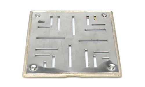 REJILLA DE ACERO INOX. CON MARCO DE 10 X 10 CM.