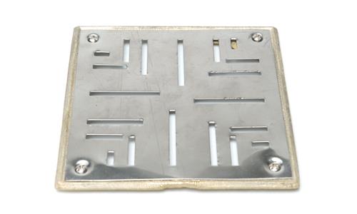 REJILLA DE ACERO INOX. CON MARCO DE 10 X 10 CM.