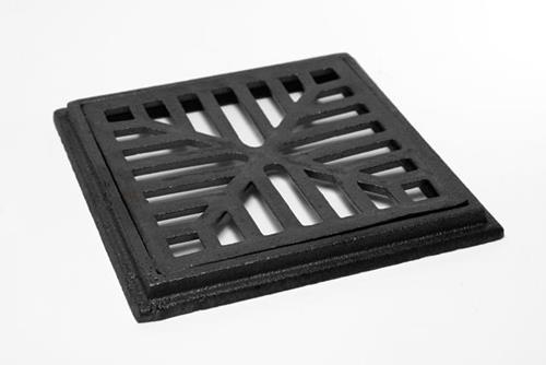 REJILLA DE HIERRO FUNDIDO CON MARCO DE 20 X 20 CM.