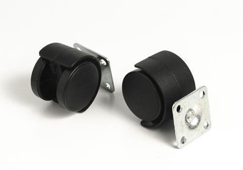 RUEDA GIRATORIA DOBLE DE PLÁSTICO DE 40 MM. CON BASE TP (O. CHINA)