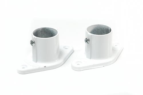 SOPORTE DE ALUMINIO BLANCO PARA CAÑO CURVO