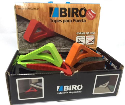 TRABA DE PVC COLORES SURT.PARA PUERTAS BIRO (CUÑAS)(EN CAJA EXHIBIDORA)