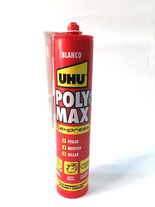 UHU PEGAMENTO POLY-MAX EXPRESS BLANCO CARTUCHO X 425 G. (O.HOLANDA)