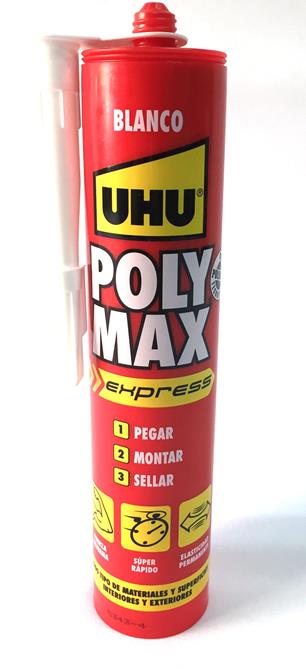 UHU PEGAMENTO POLY-MAX EXPRESS BLANCO CARTUCHO X 425 G. (O.HOLANDA)