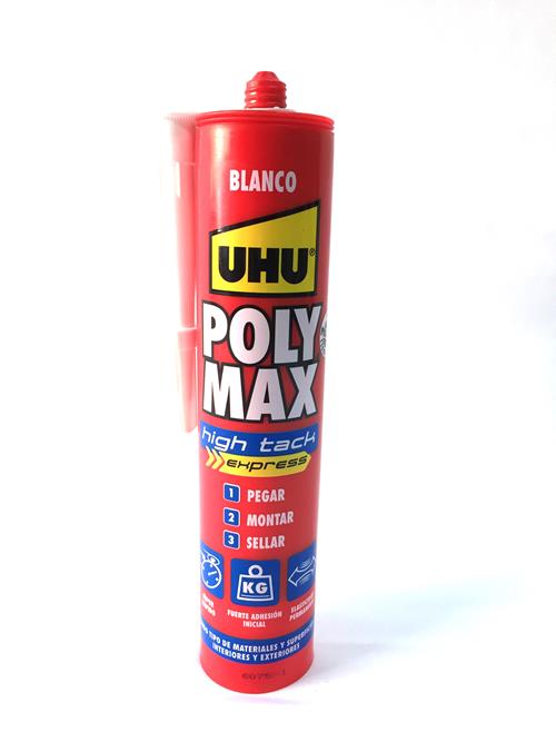 UHU PEGAMENTO POLY-MAX HIGH TACK BLANCO CARTUCHO X 425 G. (O.HOLANDA)