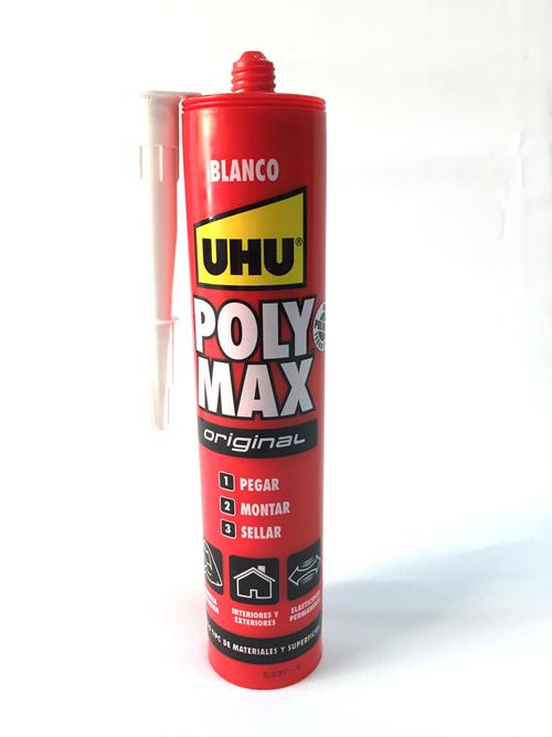 UHU PEGAMENTO POLY-MAX ORIGINAL BLANCO CARTUCHO X 465 G. (O.HOLANDA)